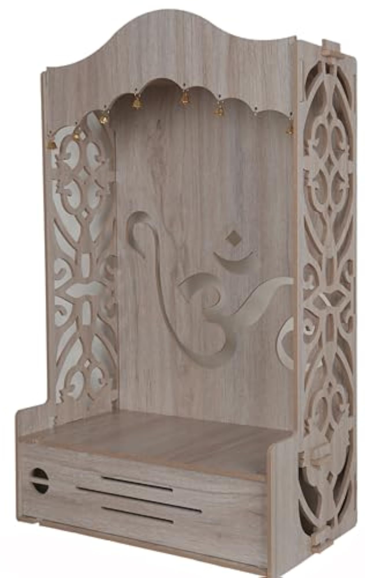 Wooden Temple for Home Wall Mounted with Om Design